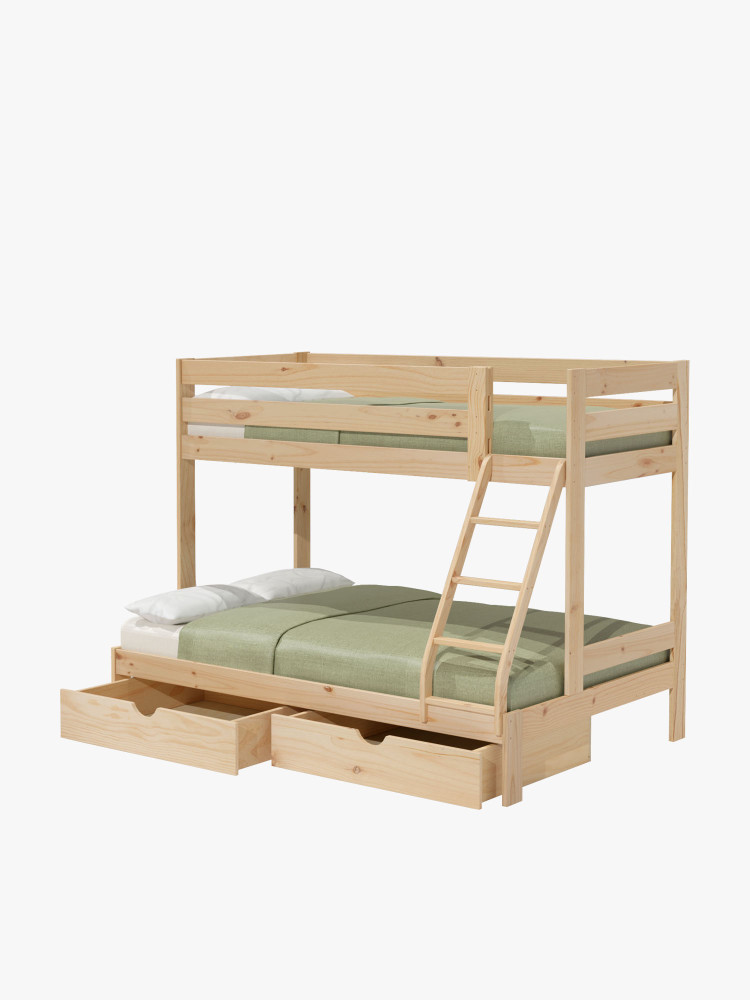 Litera triple cama 90 y 135 con cajones | LUFE