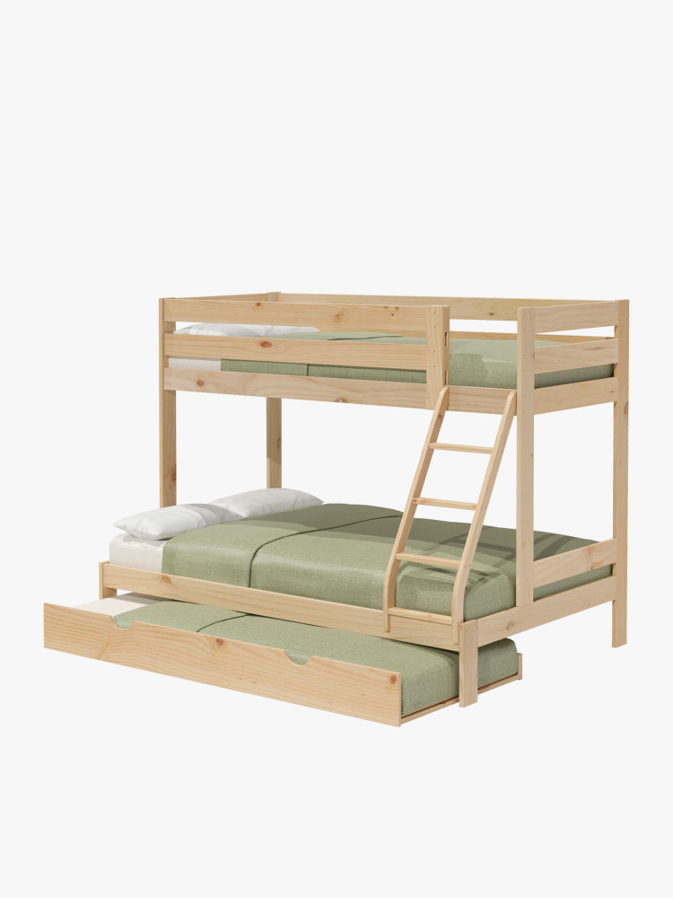 Beliche de casal cama 90 e 135 com gaveta-cama | LUFE