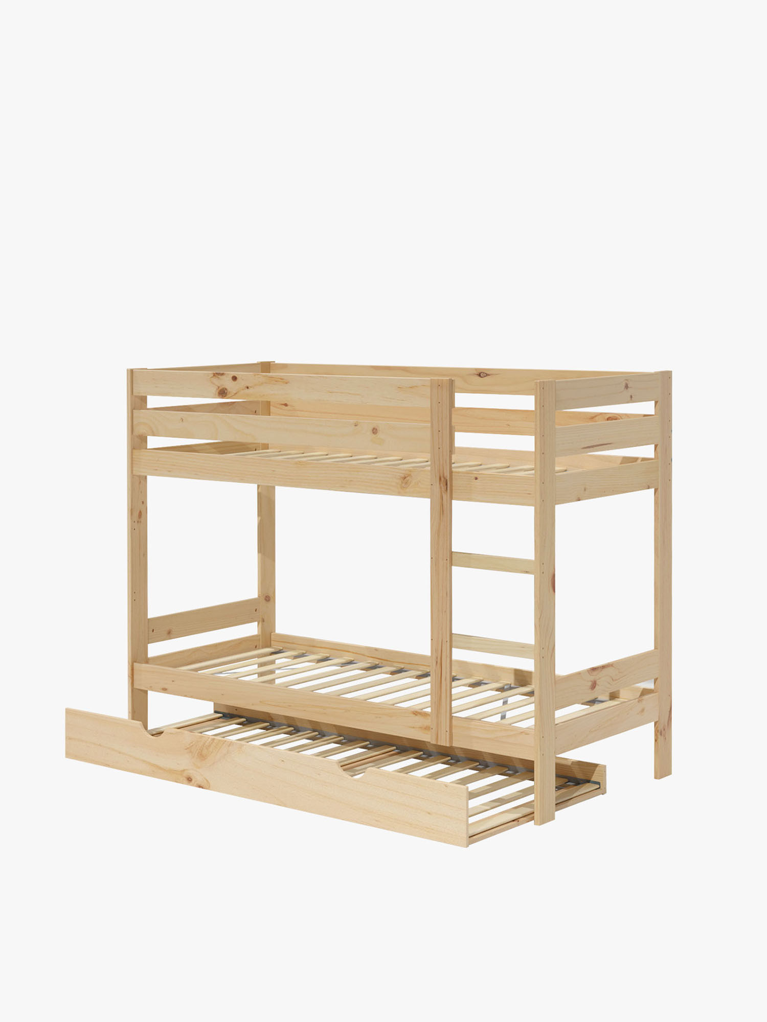 Letto a castello per bambini LORE in legno da 80 cm con letto estraibile | LUFE