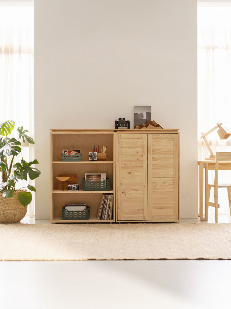 Aparador de madera con función estantería y armario | LUFE 2