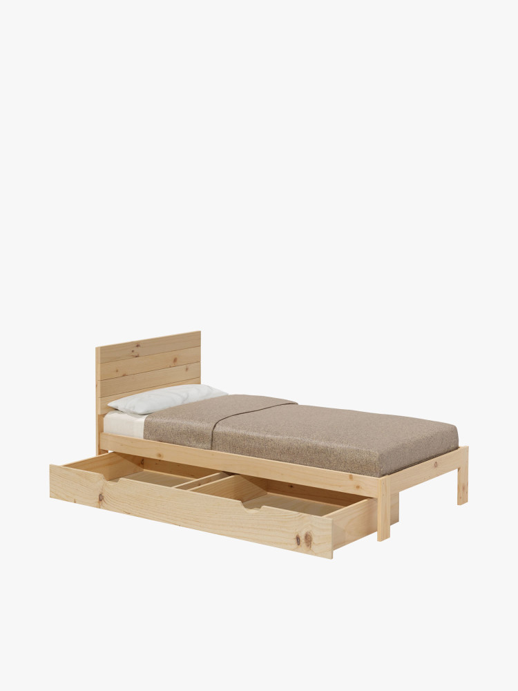 Cama individual de 105 com arrumação e cabeceira | LUFE