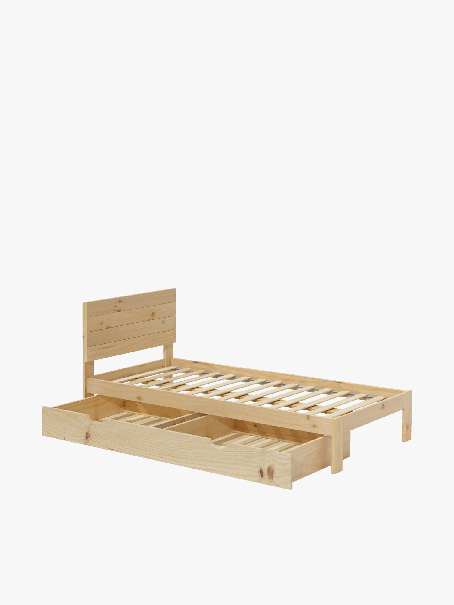 Letto singolo da 105 con contenitore e testiera | LUFE