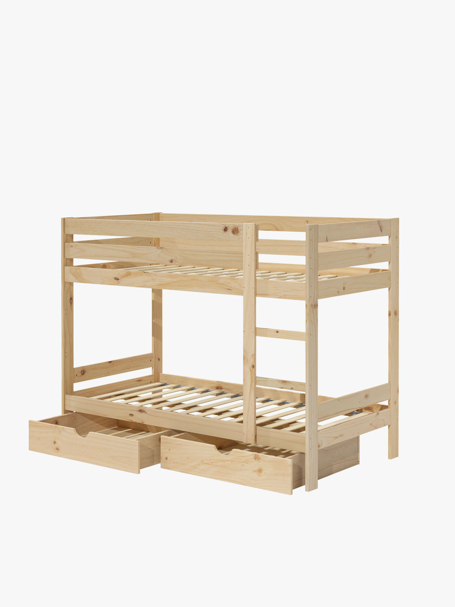 Letto a castello 105 in legno con due cassetti | LUFE