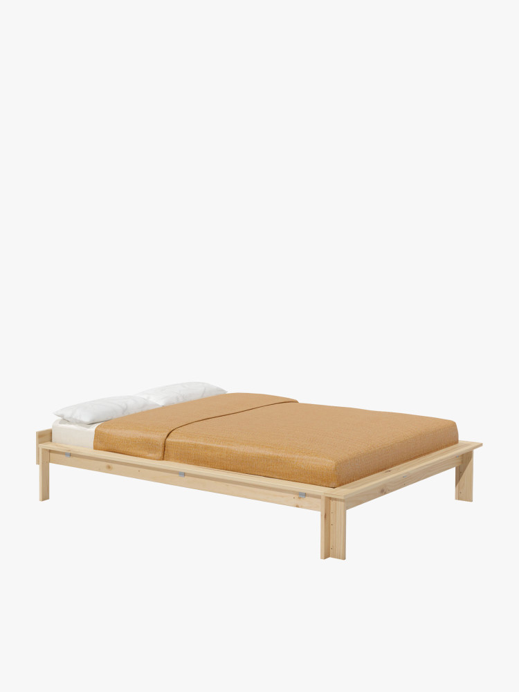 Letto matrimoniale LUR 160 cm in legno | LUFE