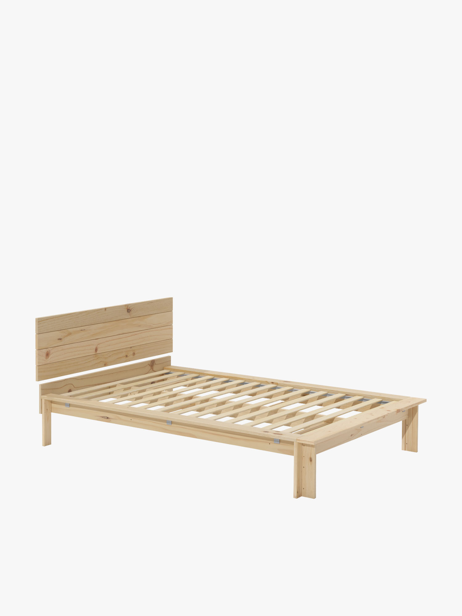 Lit double en bois LUR 140 cm avec tête de lit | LUFE