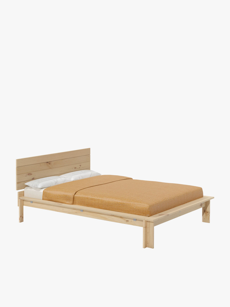Letto matrimoniale LUR 160 cm in legno con testiera | LUFE
