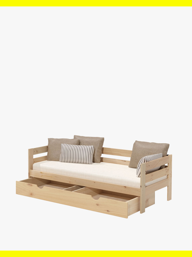 LORE lit banquette 80 avec tiroir en bois - LUFE