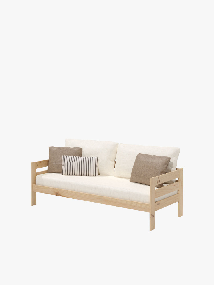Divano da 80 cm in legno con schienale | LUFE