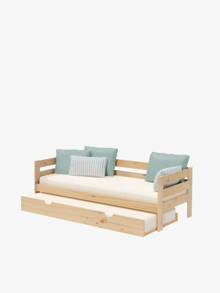 Lit banquette de 90 cm en bois avec lit tiroir | LUFE