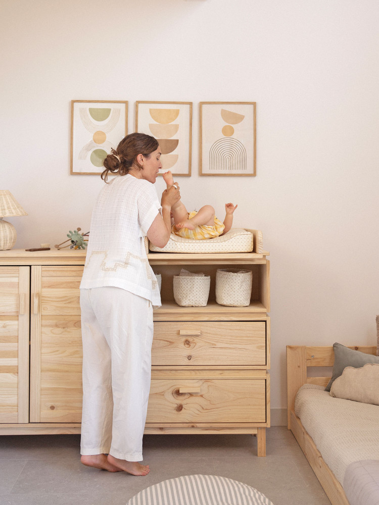 Cómoda modular com muda-fraldas removível para bebé | LUFE 2
