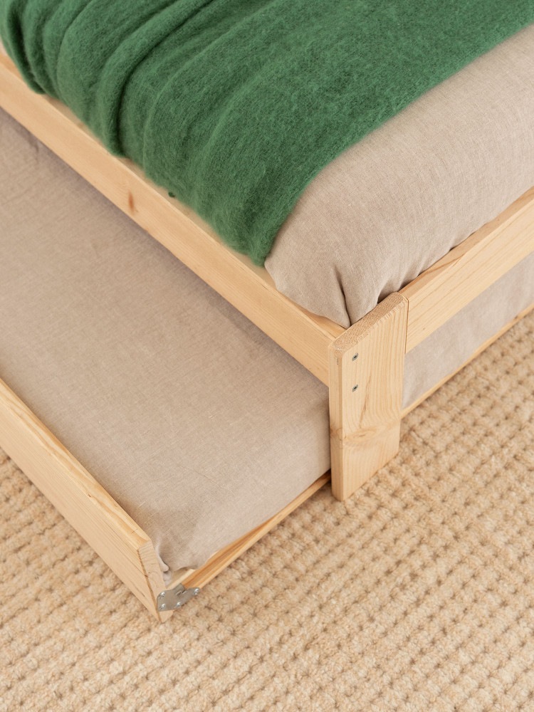 Gaveta-cama 90 cm em madeira para cama individual | LUFE 2