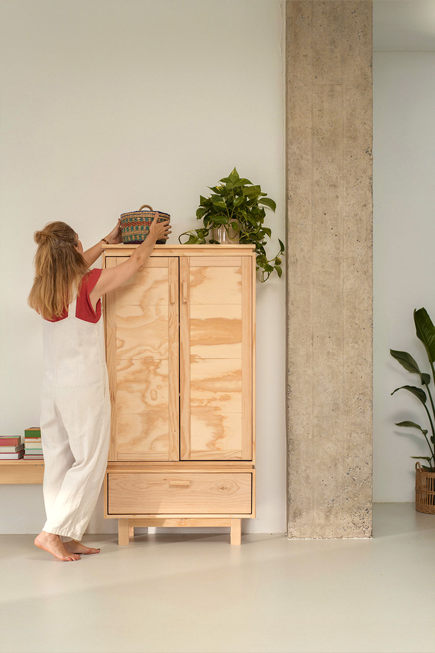 AIKA armadio basso con cassetto 78x156