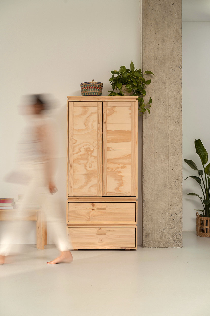 LIBE armadio con 2 cassetti 78x171