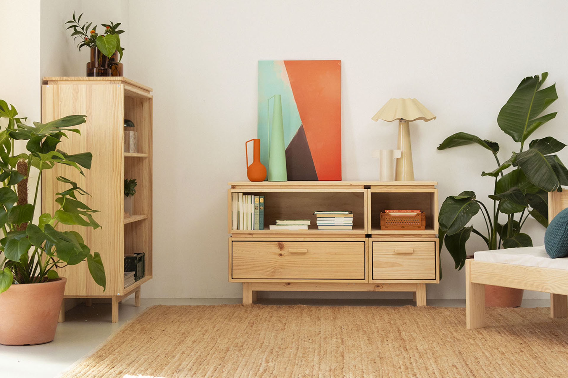 Imagen de ambiente 1 para:Mueble TV de madera natural