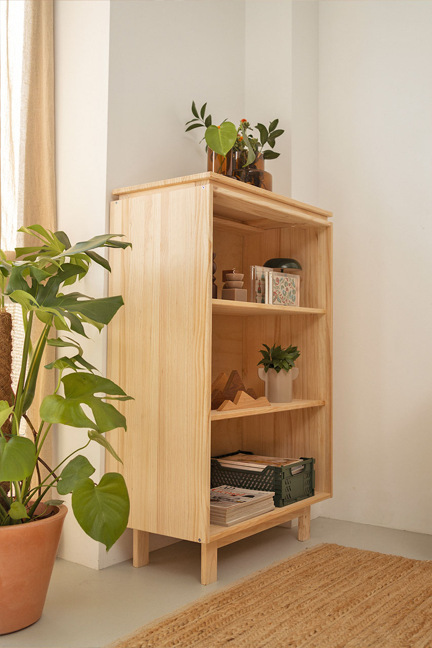 Imagen de ambiente 3 para:Estantería librería pequeña de madera de pino