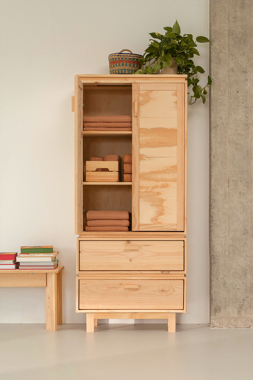 AIKA armadio con 2 cassetti 78x183