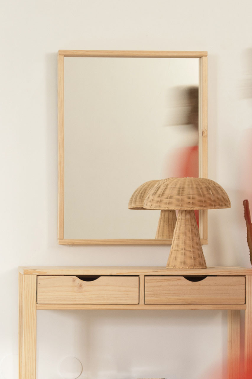 Imagen de ambiente 4 para:Espejo de madera natural para pared