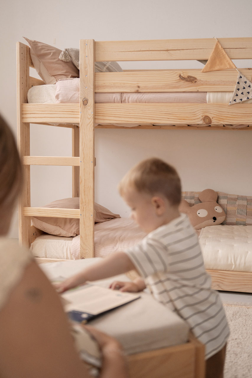 Beliche infantil em madeira de design nórdico- 80x180 ou 80x190 - Entre e  descubra mais medidas de beliches em Móveis LUFE.