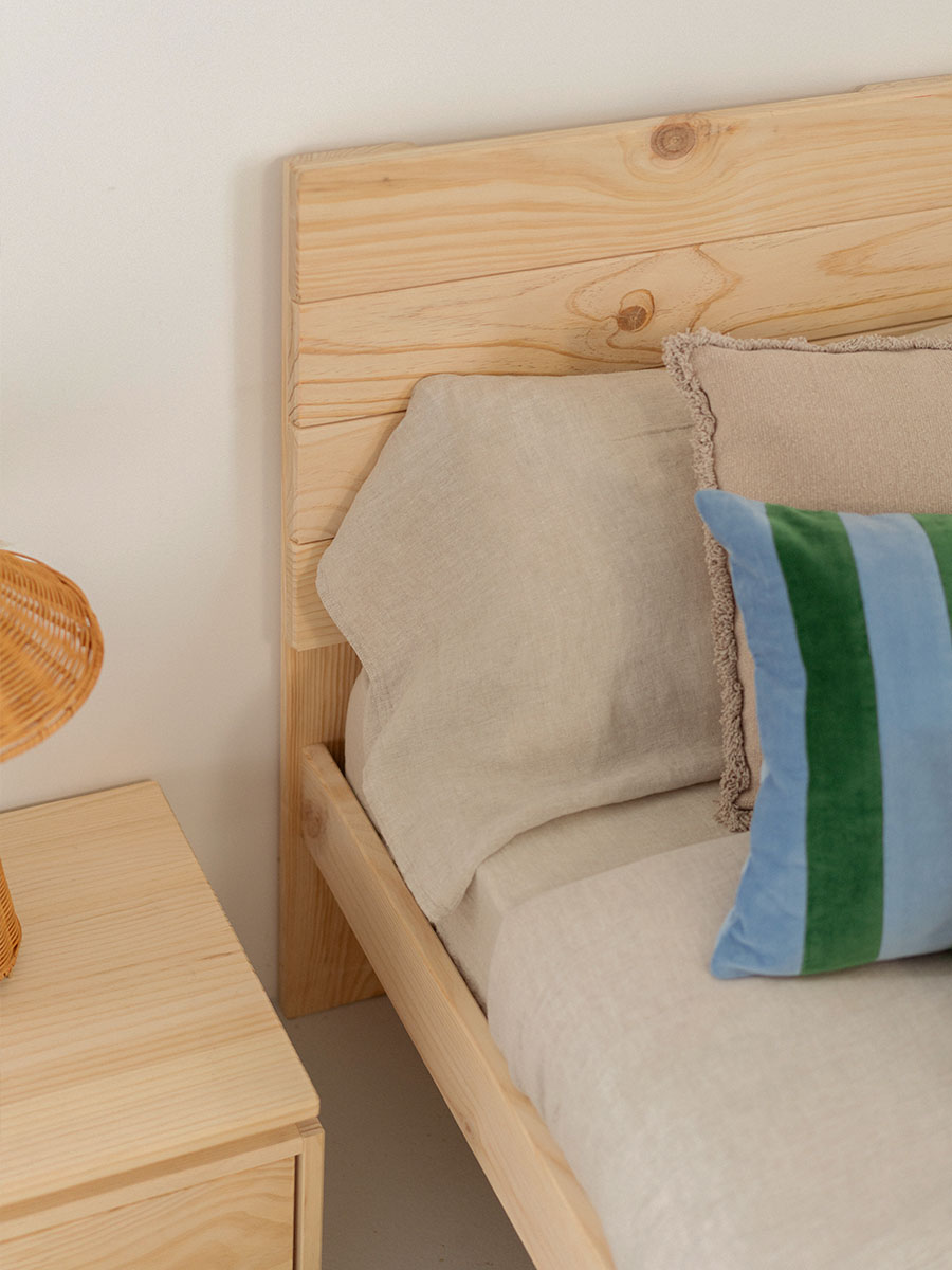 Literas triples de madera maciza natural